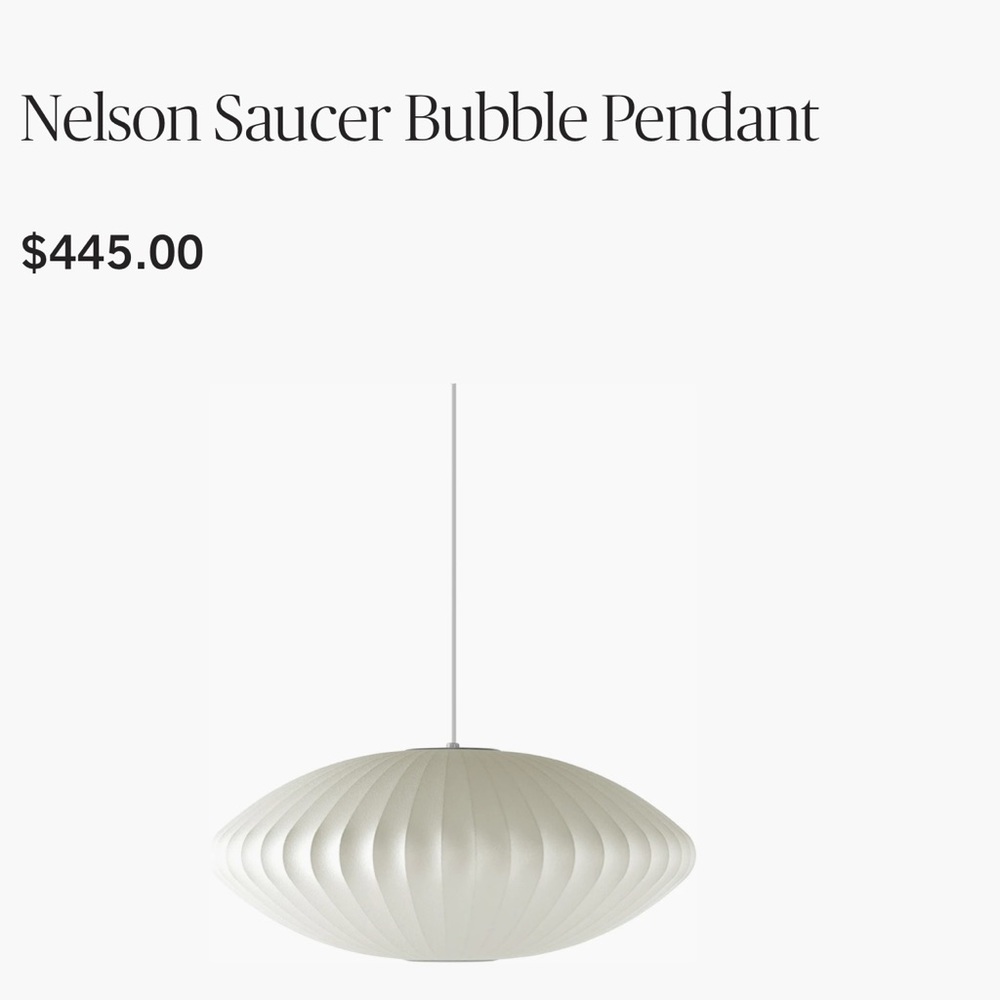 Small size Nelson (authentic) saucer bubble pendant ceiling light.